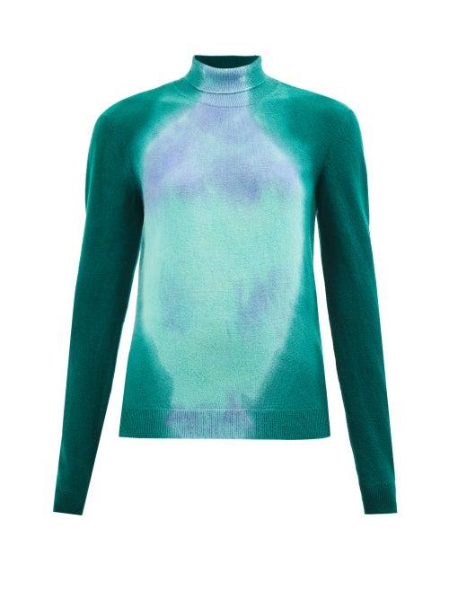 Marni - Roll-neck Tie-dye Virgin Wool Sweater - Womens - Blue