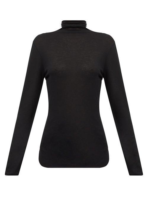 Matchesfashion.com Ann Demeulemeester - Roll-neck Split-hem Sweater - Womens - Black
