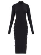 Norma Kamali - Alligator Side-slit Jersey Midi Dress - Womens - Black