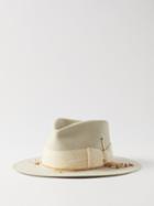 Nick Fouquet - Special Project Floral-embroidered Felt Fedora Hat - Mens - Cream