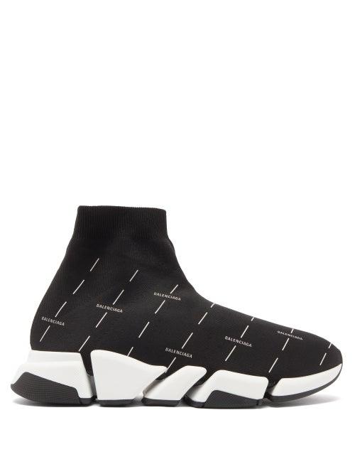 Matchesfashion.com Balenciaga - Speed 2.0 Logo-print Trainers - Mens - Black White