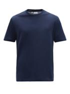 Matchesfashion.com Brioni - Logo-embroidered Cotton-jersey T-shirt - Mens - Navy