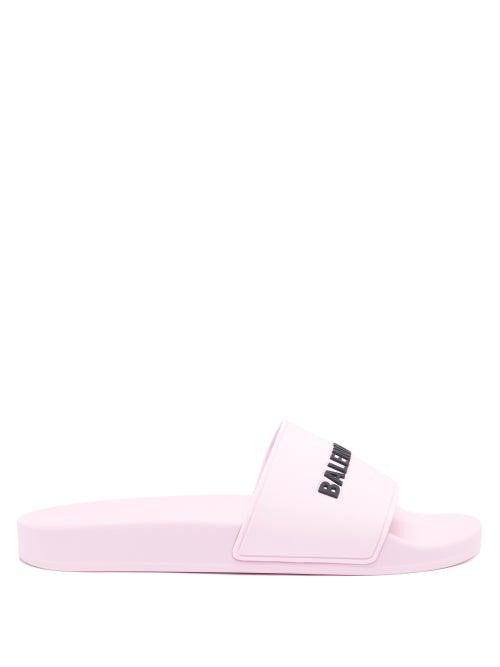 Matchesfashion.com Balenciaga - Logo Rubber Slides - Womens - Light Pink