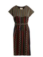 Matchesfashion.com Ace & Jig - Belted Cotton Blend Dress - Womens - Black Multi