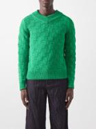 Bottega Veneta - Intrecciato-effect V-neck Sweater - Mens - Green