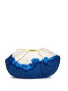 Matchesfashion.com Kilometre Paris - Sandolo Essaouira Embroidered Dip Dye Clutch - Womens - Blue Multi