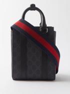 Gucci - Gg-supreme Mini Canvas And Leather Tote Bag - Mens - Black