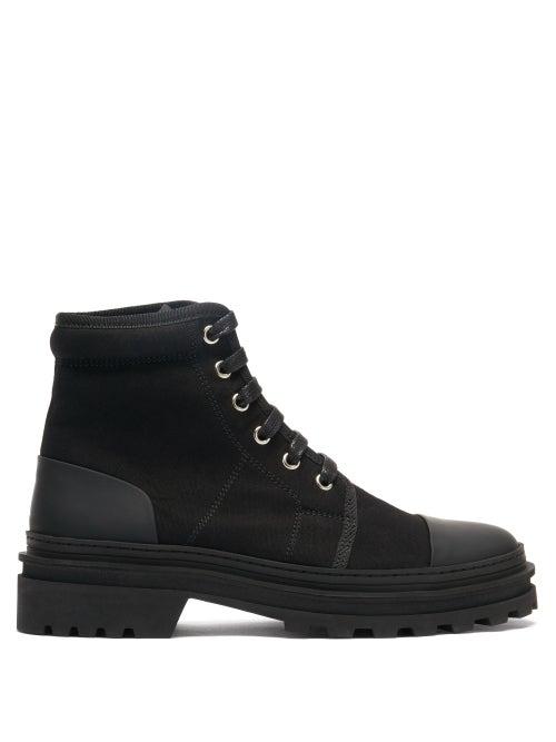 Matchesfashion.com A.p.c. - Faustine Lace-up Canvas Ankle Boots - Womens - Black