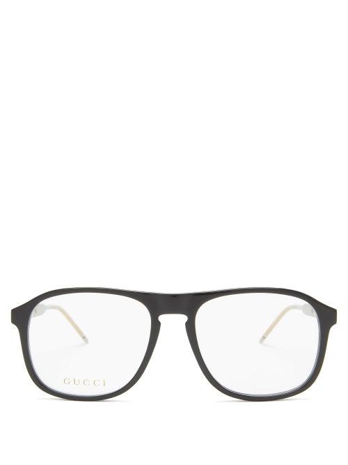 Mens Eyewear Gucci - Square Acetate Glasses - Mens - Black