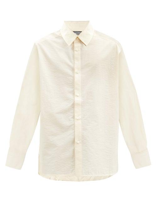 Matchesfashion.com Jacquemus - Santon Wide-sleeve Cotton-blend Shirt - Mens - White