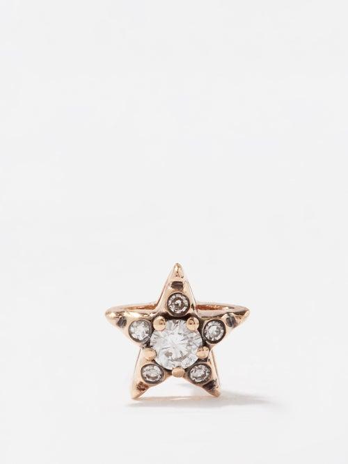Selim Mouzannar - Istanbul Star Diamond & 18kt Gold Single Earring - Womens - Pink Gold