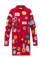 Matchesfashion.com Bode - Vintage-patch Corduroy Coat - Womens - Red Multi