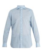 Matchesfashion.com Finamore 1925 - Gaeta Spread Collar Floral Print Cotton Shirt - Mens - Blue White