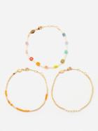 Anni Lu - Set Of Three Flower Power Beaded Bracelets - Womens - Multi