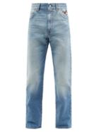 Gucci - Tiger Logo-embroidered Distressed Jeans - Mens - Blue