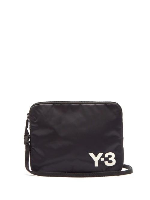 Matchesfashion.com Y-3 - Logo Print Technical Satin Pouch - Mens - Black