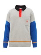 Matchesfashion.com Loewe - Oversized Colour Block Knitted Polo Shirt - Mens - Grey Multi