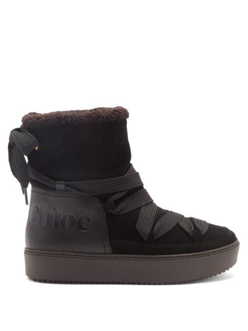 Matchesfashion.com See By Chlo - Crosta Nubuck Snow Boots - Womens - Black