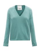 Allude - V-neck Cashmere Sweater - Womens - Blue