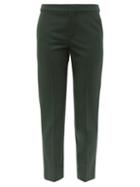 Matchesfashion.com Chlo - Tailored Wool Blend Cropped Slim Fit Trousers - Womens - Dark Green