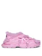 Balenciaga - Track Shearling Sandals - Womens - Pink