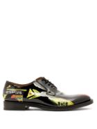 Matchesfashion.com Vetements - Race Leather Derby Shoes - Mens - Black Yellow
