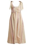 See By Chloé Sweetheart-neck Striped Taffeta Dress