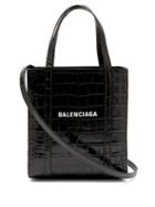 Matchesfashion.com Balenciaga - Everyday Xxs Crocodile Effect Leather Tote Bag - Womens - Black
