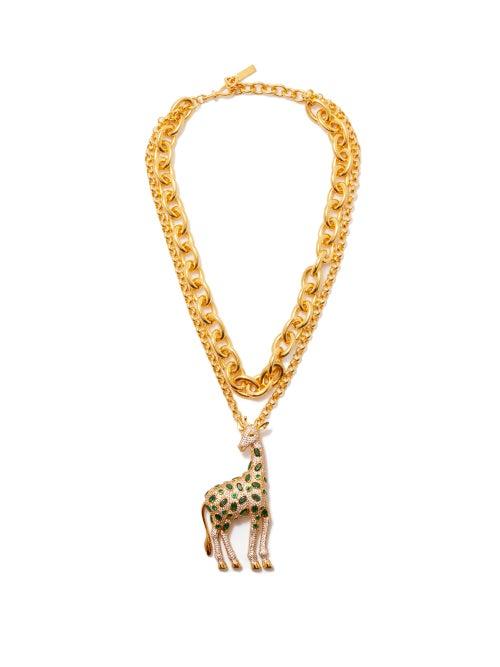 Begum Khan - Giraffe Layered 24kt Gold-plated Necklace - Womens - Crystal Gold