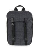 Lanvin Checked-print Wool And Leather Backpack