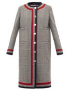 Matchesfashion.com Thom Browne - Fine Checked Nautical Wool Overcoat - Womens - Grey Multi