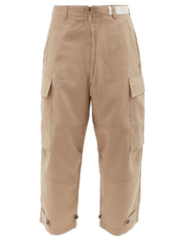 Kuro - Cotton-ripstop Cargo Trousers - Mens - Beige