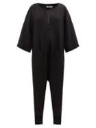 Fil De Vie - Bodhi Linen Jumpsuit - Womens - Black