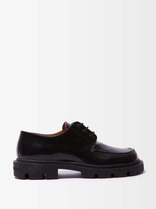 Maison Margiela - Bar-tack Leather Derby Shoes - Mens - Black