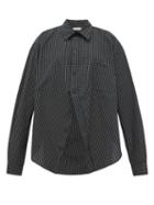 Matchesfashion.com Balenciaga - Swing Checked Cotton Poplin Shirt - Womens - Black White