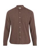 Oliver Spencer Eton Round-collar Micro-checked Cotton Shirt
