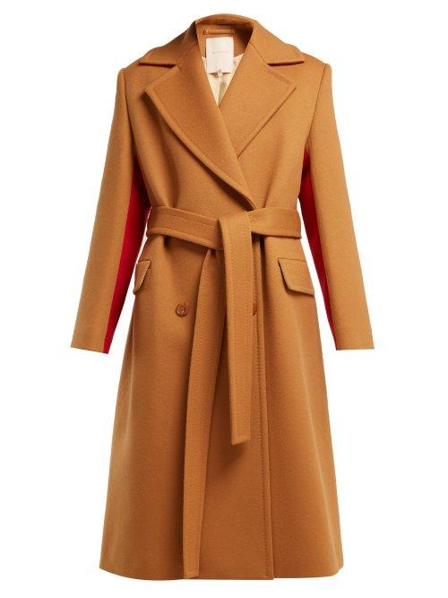 Matchesfashion.com Roksanda - Nate Double Breasted Wool Blend Coat - Womens - Brown Multi