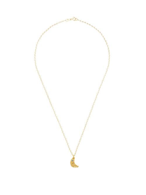 Matchesfashion.com Alighieri - The Faint Moonlight Sapphire & Gold Necklace - Womens - Gold