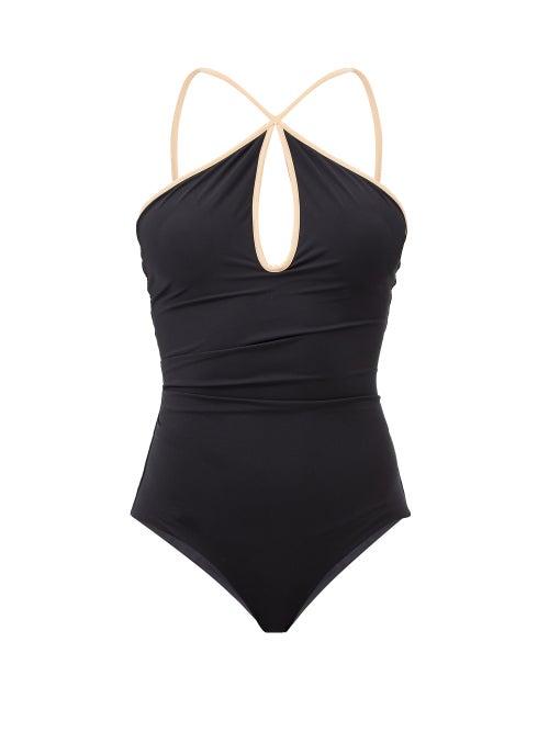 Johanna Ortiz - Unbroken Keyhole-neck Swimsuit - Womens - Black