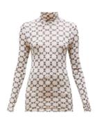 Matchesfashion.com Isabel Marant - Joyela Printed Roll Neck Jersey Top - Womens - Ivory Multi