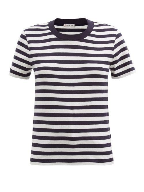 Matchesfashion.com Moncler - Breton-striped Cotton-jersey T-shirt - Womens - Black White