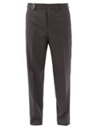Matchesfashion.com Valentino Garavani - Belted Straight-leg Trousers - Mens - Grey