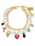 Matchesfashion.com Lizzie Fortunato - Positano Charm Freshwater Pearl Necklace - Womens - Pearl