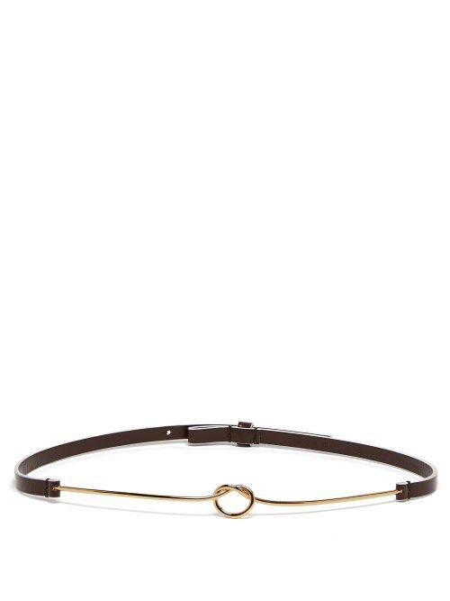 Matchesfashion.com Marni - Metallic Knot Leather Belt - Womens - Brown