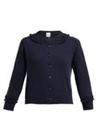 Matchesfashion.com Barrie - Bobble And Lace Stitched Cashmere Cardigan - Womens - Navy