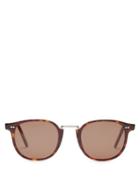Matchesfashion.com Cutler And Gross - Oval Frame Sunglasses - Mens - Brown