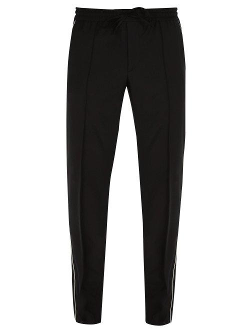 Matchesfashion.com Valentino - Side Stripe Wool Blend Track Pants - Mens - Black