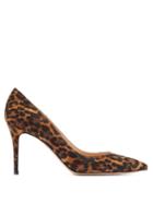 Matchesfashion.com Gianvito Rossi - Gianvito 85 Point Toe Suede Pumps - Womens - Leopard