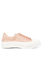 Matchesfashion.com Alexander Mcqueen - Deck Canvas And Suede Trainers - Womens - Light Pink