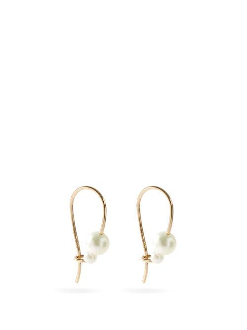Matchesfashion.com Mizuki - Akoya-pearl & 14kt Gold Hook Earrings - Womens - Pearl